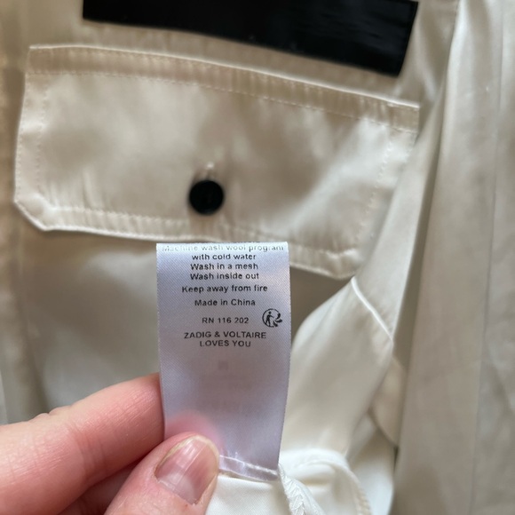 ZADIG & VOLTAIRE - Toast Satin Judo Button-Up Shirt - Picture 12 of 15